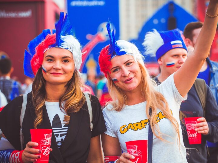 Russian girls are cheering for their country